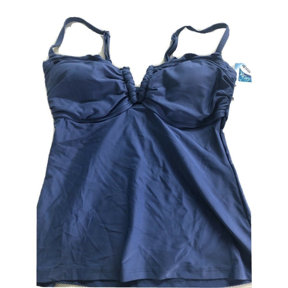 NWT Croft & Barrow Lycra Xtralife Tankini Top BLUE